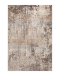 Neutral beige textured area rug with subtle striped pattern throughout