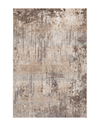 Neutral beige textured area rug with subtle striped pattern throughout