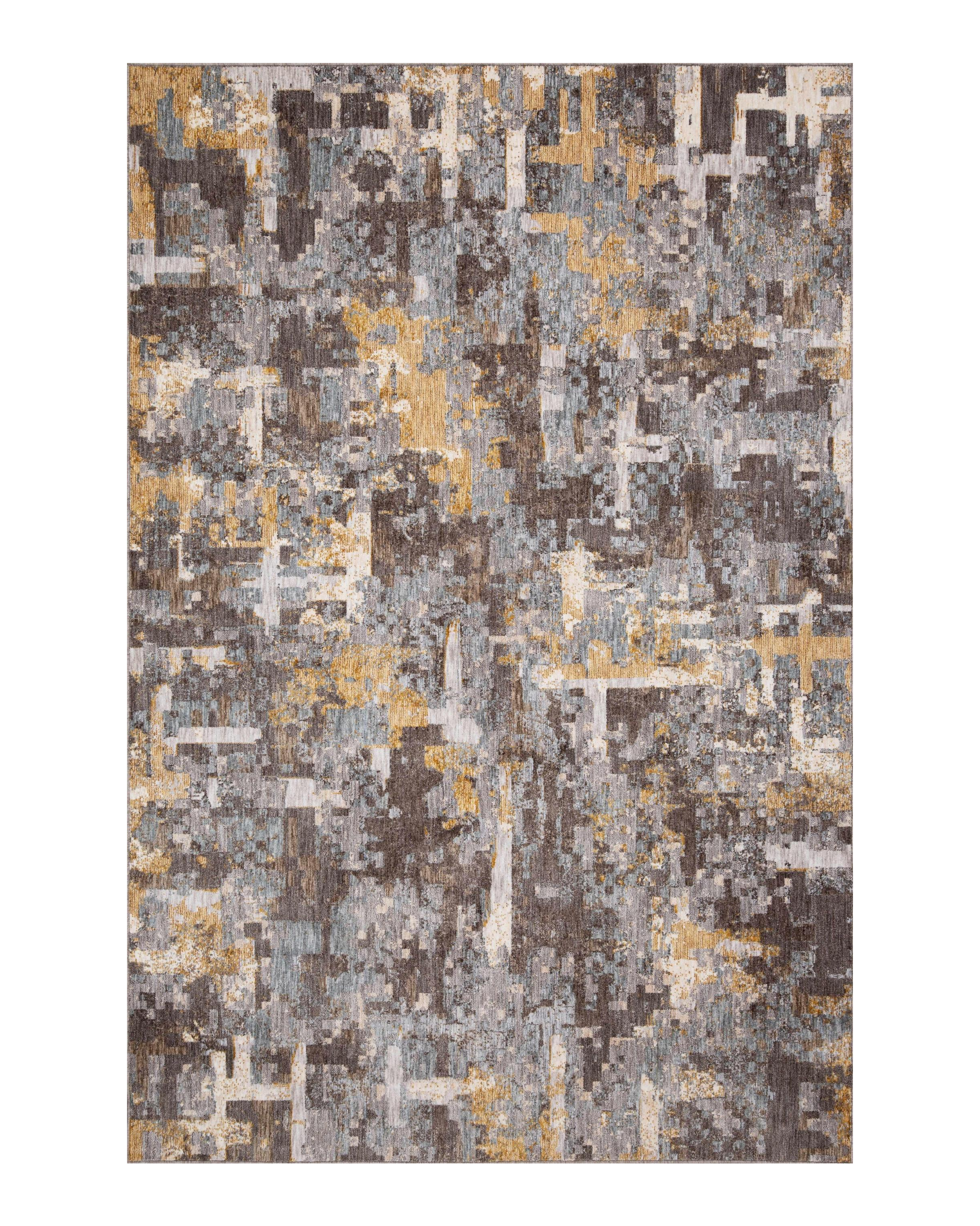 Neutral beige textured area rug with subtle striped pattern throughout