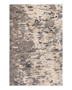 Blue book on gray and white striped wool rug with textured surface