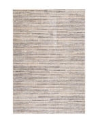 Beige and grey textured area rug with horizontal striped pattern