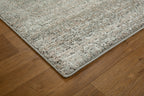 Neutral beige textured area rug with subtle geometric pattern and soft finish