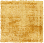 Golden beige textured area rug with subtle worn distressed pattern throughout