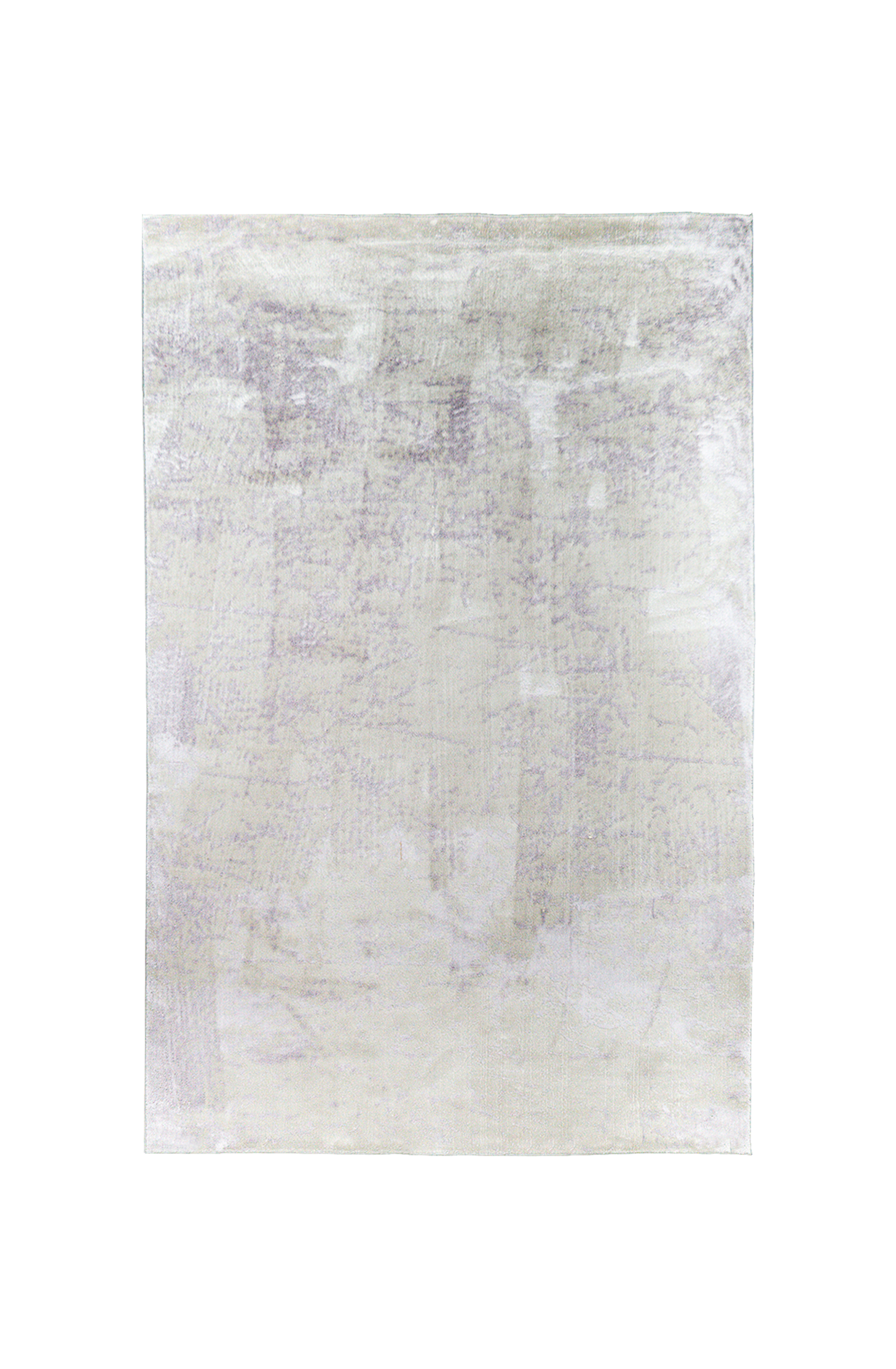 Distressed grey and lavender rug with mottled vintage texture