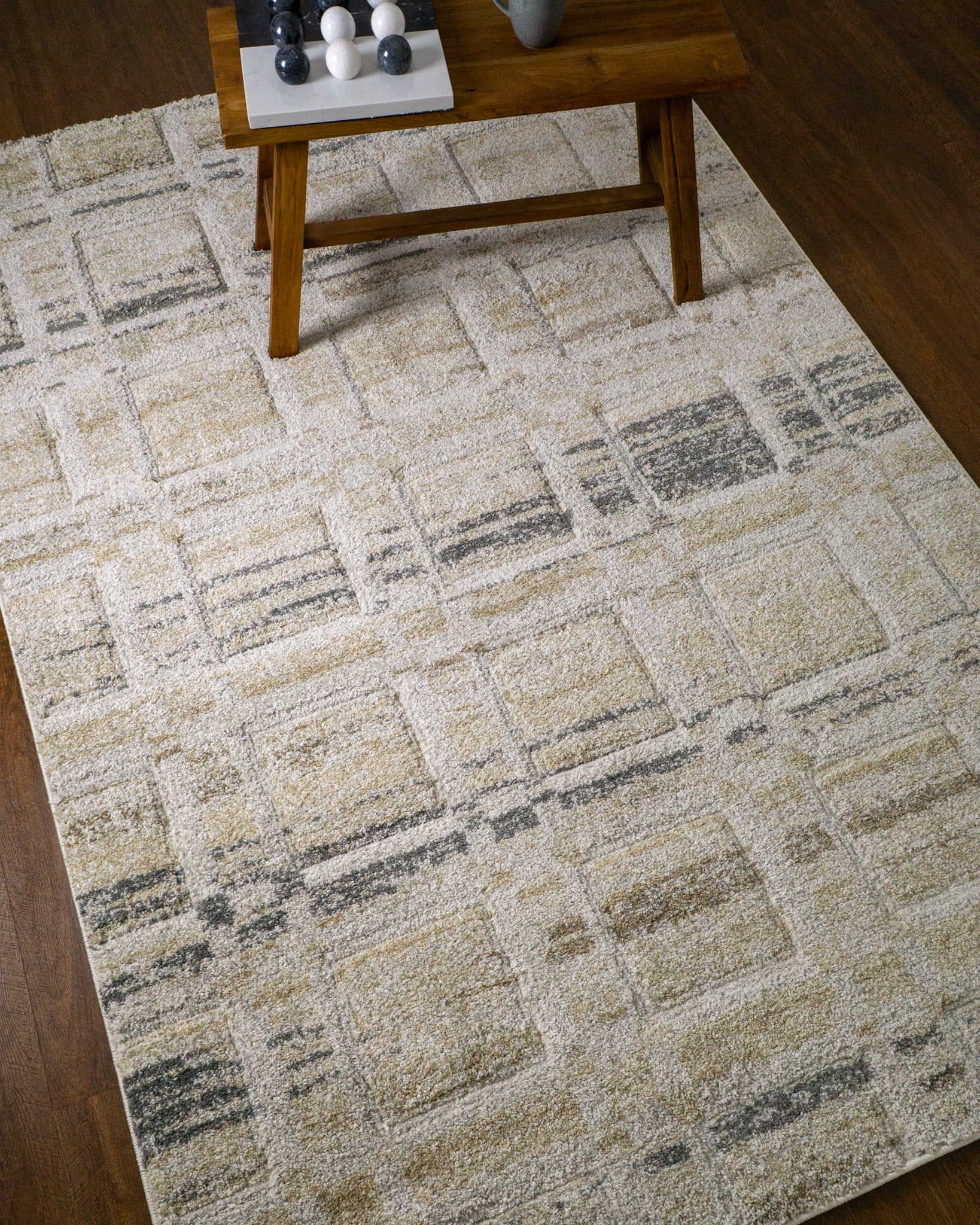 Sterling Geometric Abstract Rug