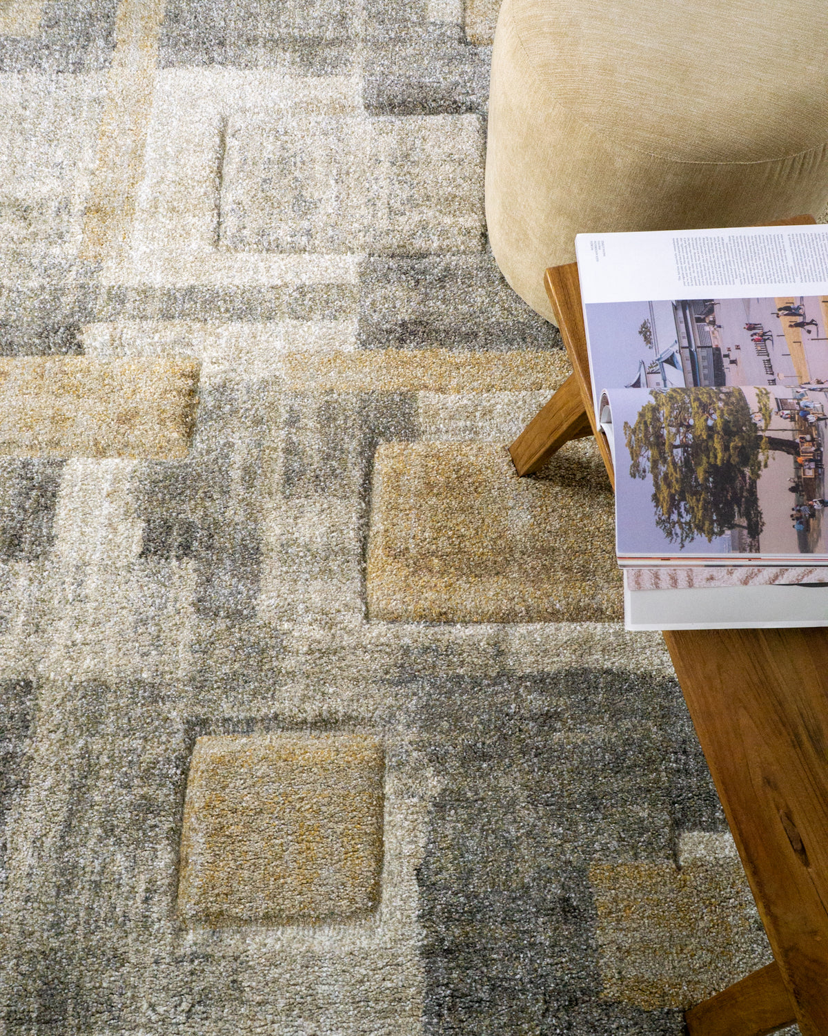 Sterling Patchwork Abstract Rug
