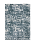 Modern teal and white textured area rug with abstract distressed pattern