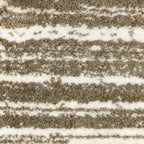 Brown and cream striped texture rug with horizontal woven pattern