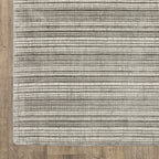 Neutral striped rug with horizontal lines in beige and gray tones