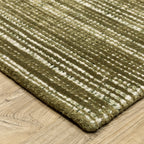 Sage green textured rug with horizontal woven pattern and natural fiber appearance