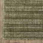 Sage green textured rug with horizontal woven pattern and natural fiber appearance