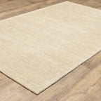 Handwoven cream and beige textured area rug with natural fiber appearance