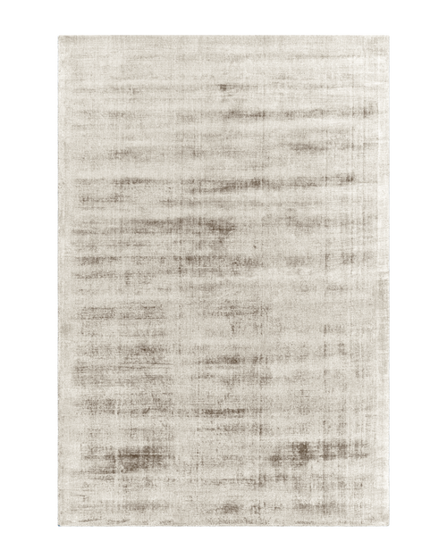 Amara viscose hand-loomed area rug in Ivory White, full rug view