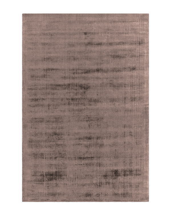 Amara viscose hand-loomed area rug in Light Mauve, full rug view