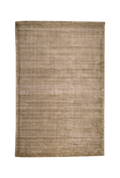 Beige textured rug with subtle horizontal striations and soft woven finish