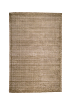 Beige textured rug with subtle horizontal striations and soft woven finish