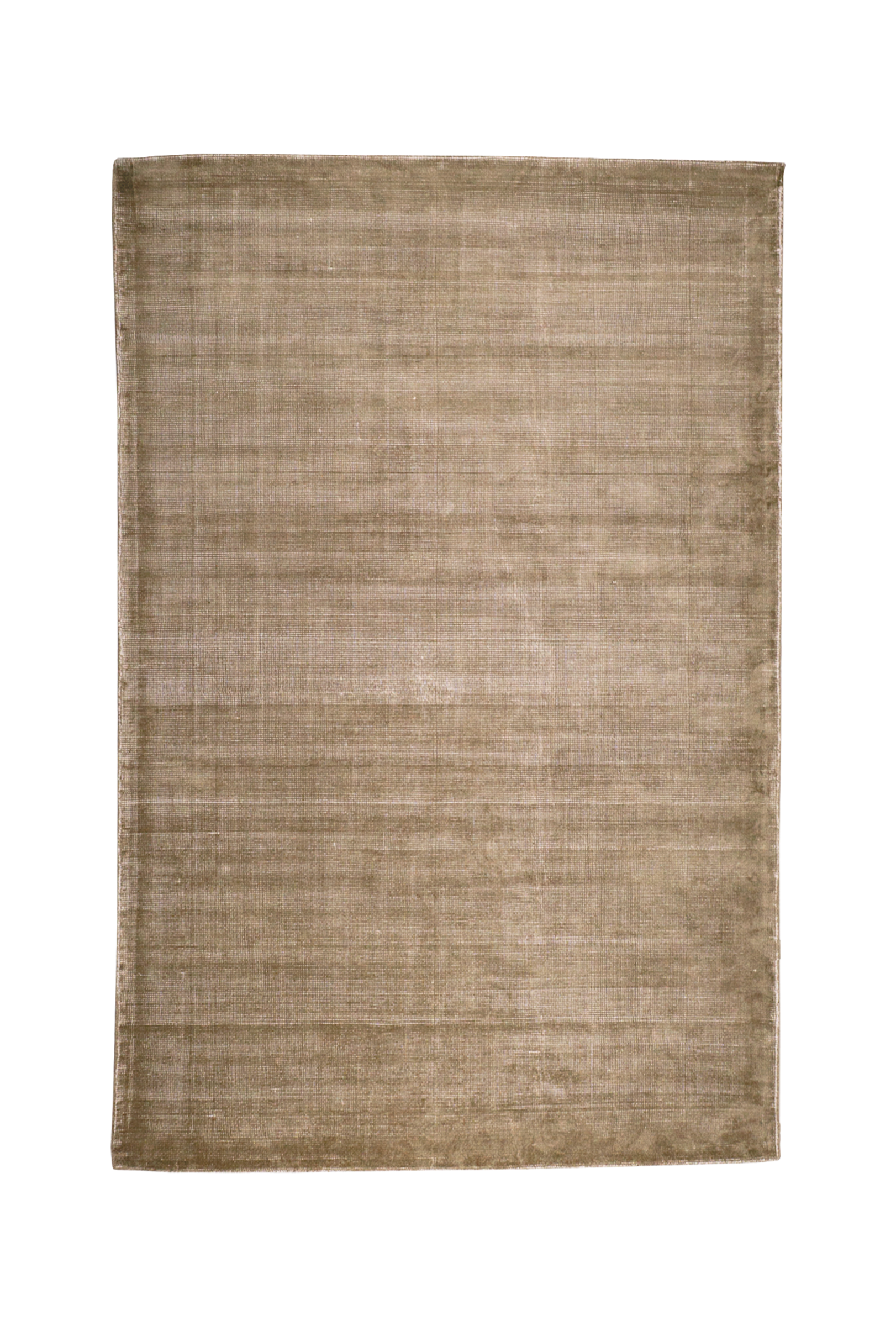 Beige textured rug with subtle horizontal striations and soft woven finish