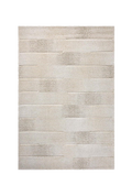 Neutral beige striped area rug with subtle texture and horizontal pattern detail