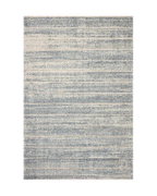 Modern striped area rug in grey, beige and cream tones with textured weave