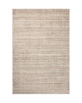 Beige textured area rug with horizontal woven pattern in neutral tones