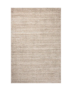 Beige textured area rug with horizontal woven pattern in neutral tones