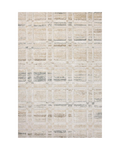 Beige geometric patterned rug with grey accents and textured wool construction