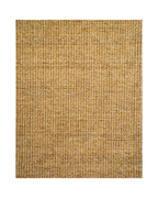 Natural woven jute rug with tight ribbed texture in golden tan color