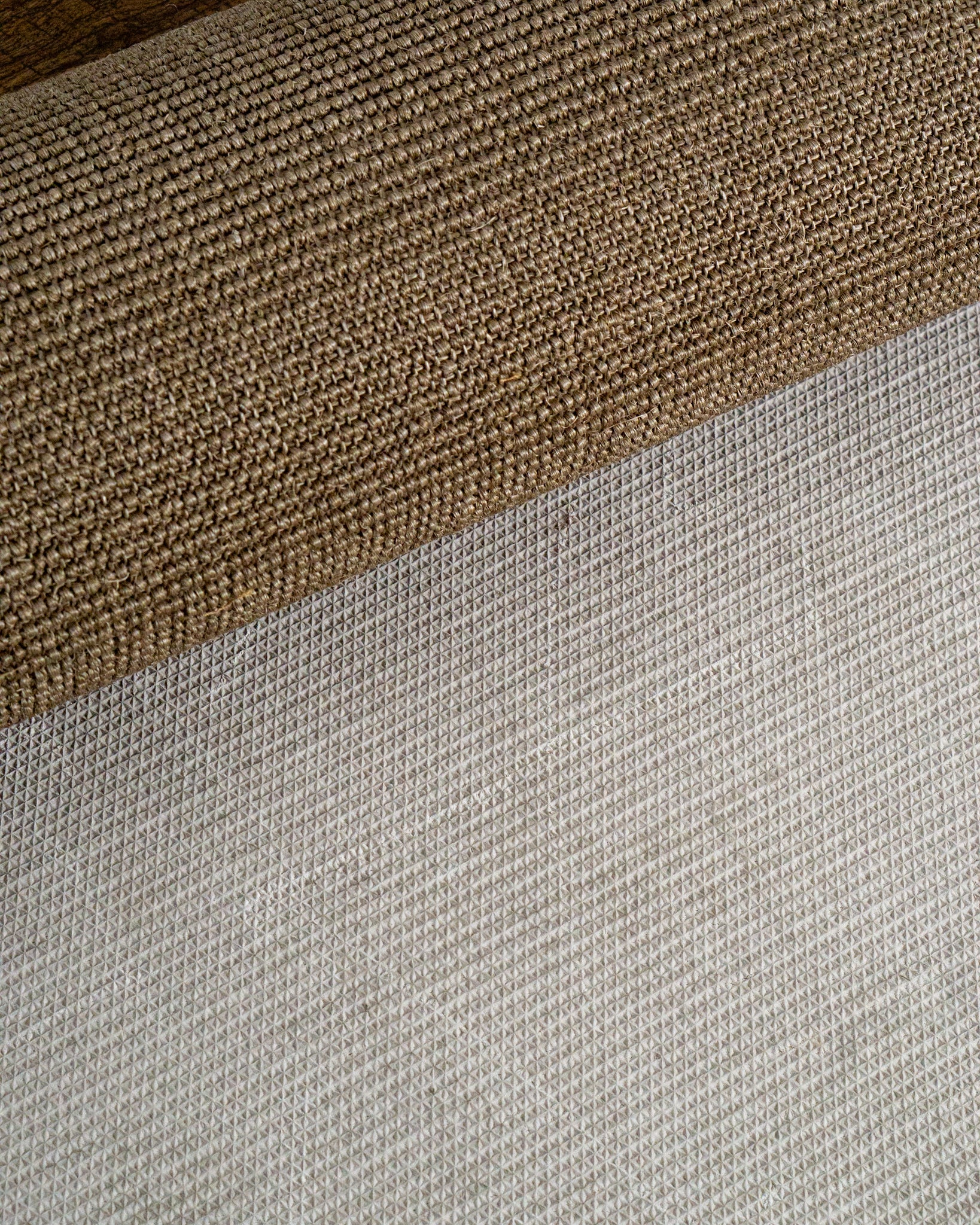 Olive green textured wool rug with tight woven pattern in neutral tone