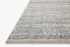Modern striped area rug in grey, beige and cream tones with textured weave
