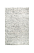 Gray and white textured area rug with linear woven pattern throughout