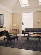 Amara viscose hand-loomed area rug in Black, lifestyle room view