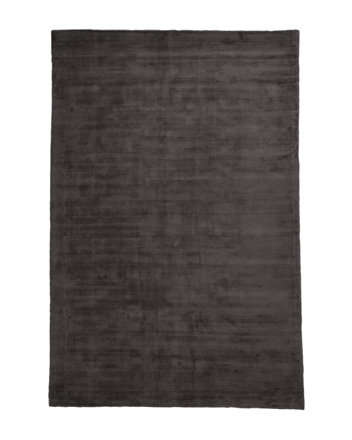 Amara viscose hand-loomed area rug in Black, full rug view