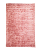 Amara viscose hand-loomed area rug in Coral Pink, full rug view