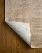 Amara viscose hand-loomed area rug in Dark Brown, backing view