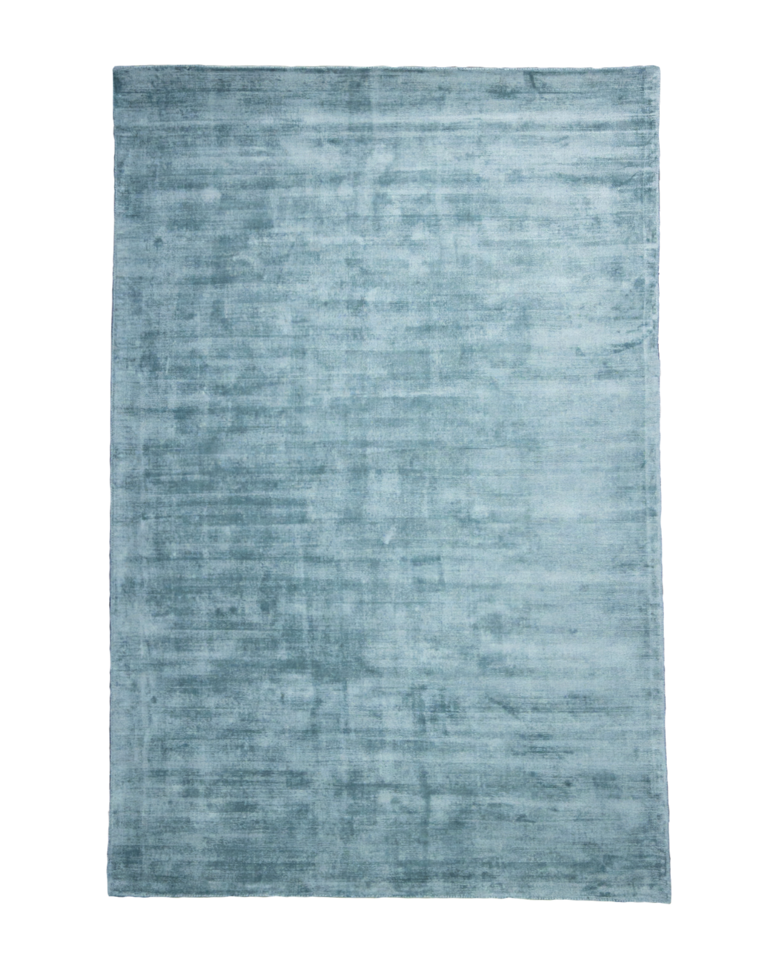 Amara viscose hand-loomed area rug in Dark Cyan, full rug view