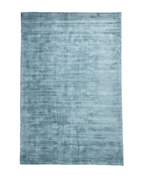 Amara viscose hand-loomed area rug in Dark Cyan, full rug view