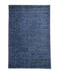 Amara viscose hand-loomed area rug in Deep Navy, full rug view