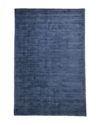 Amara viscose hand-loomed area rug in Deep Navy, full rug view