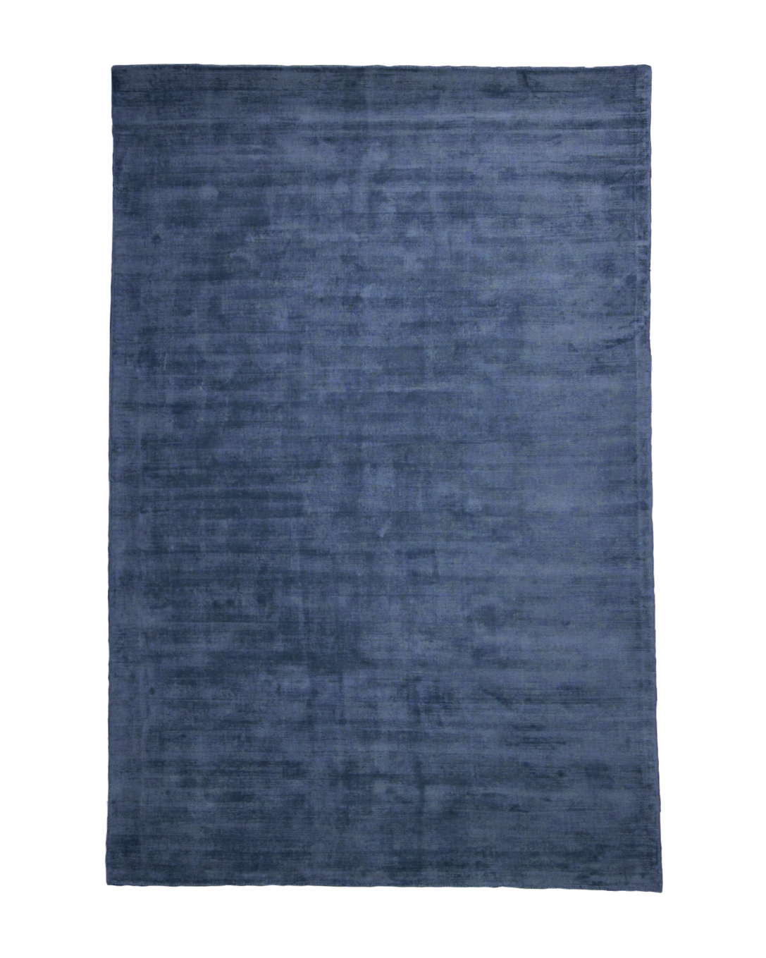 Amara viscose hand-loomed area rug in Deep Navy, full rug view