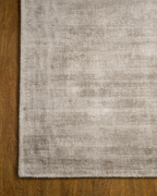 Amara viscose hand-loomed area rug in Dusk Grey, corner detail