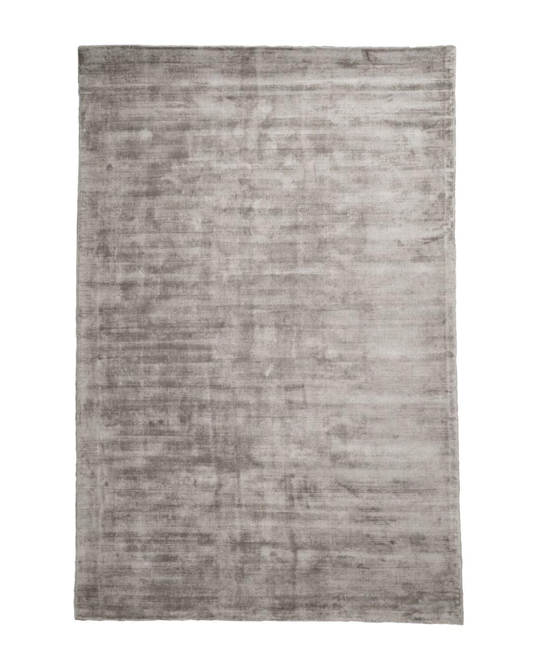Amara viscose hand-loomed area rug in Light Grey, full rug view