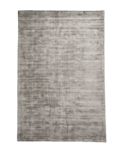 Amara viscose hand-loomed area rug in Light Grey, full rug view