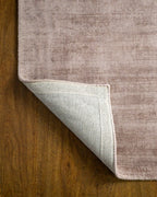 Amara viscose hand-loomed area rug in Light Mauve, backing view