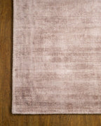 Amara viscose hand-loomed area rug in Light Mauve, corner detail