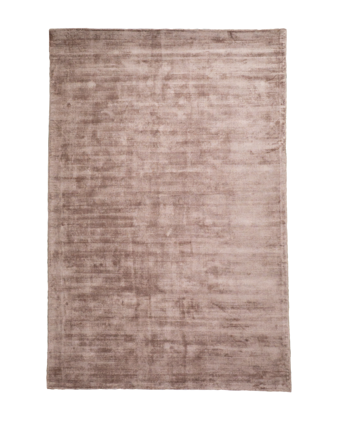 Amara viscose hand-loomed area rug in Light Mauve, full rug view