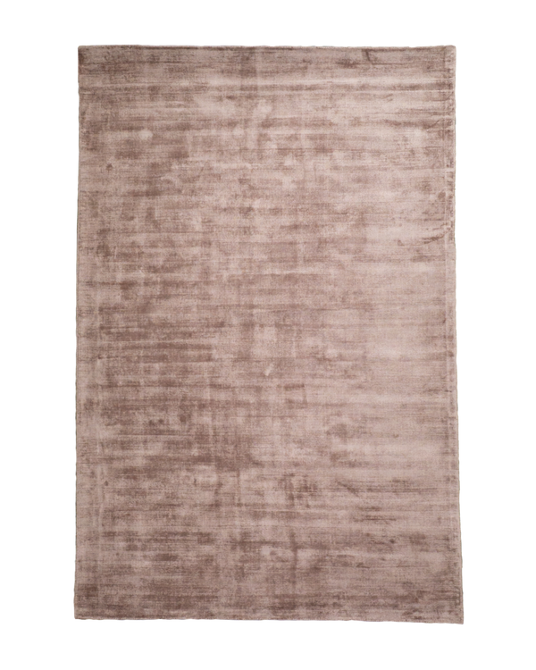 Amara viscose hand-loomed area rug in Light Mauve, full rug view