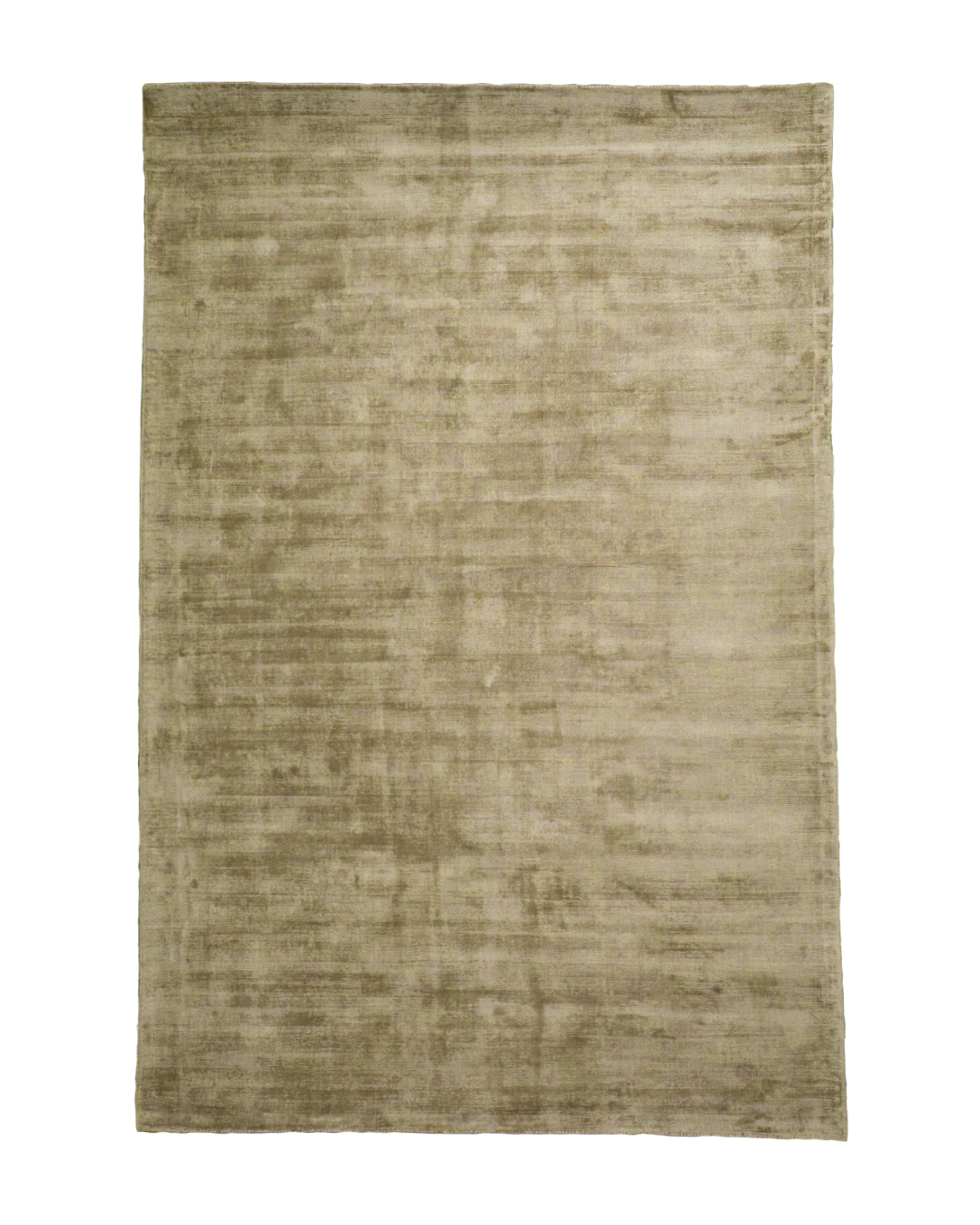 Amara viscose hand-loomed area rug in Olive Brown, full rug view