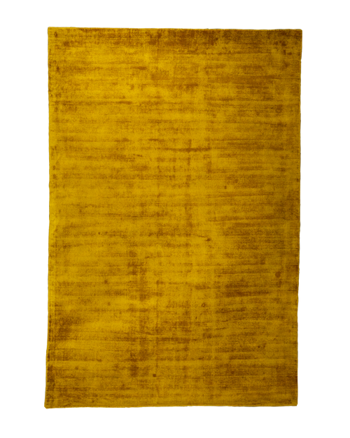 Amara viscose hand-loomed area rug in Yellow, full rug view