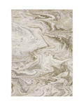 Beige and taupe marbled swirl pattern area rug with textured finish