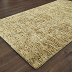 Natural woven jute rug with subtle textured pattern in neutral tones